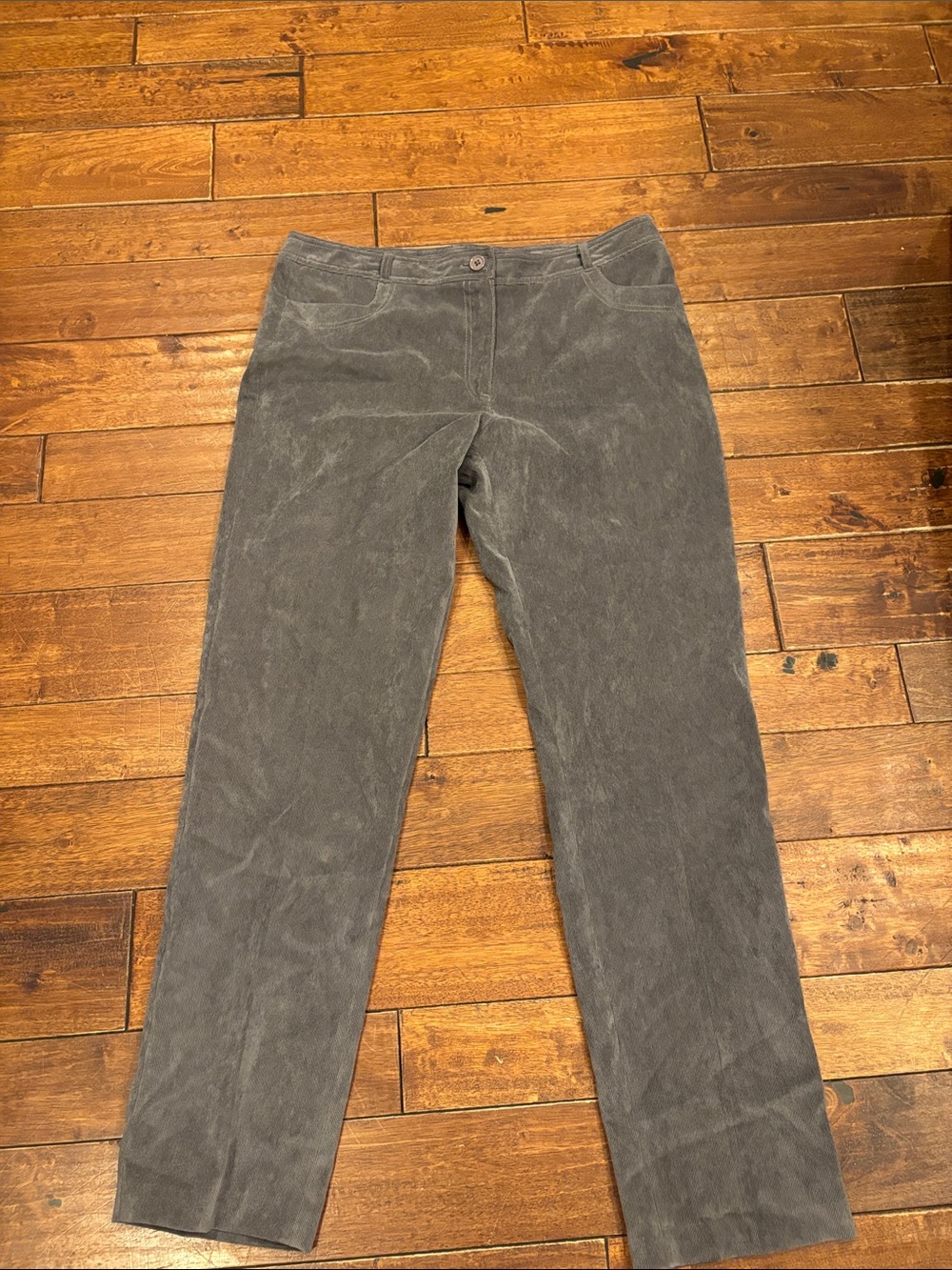 Woman’s New Directions Gray Corduroy Pants - Classic Straight Fit 12